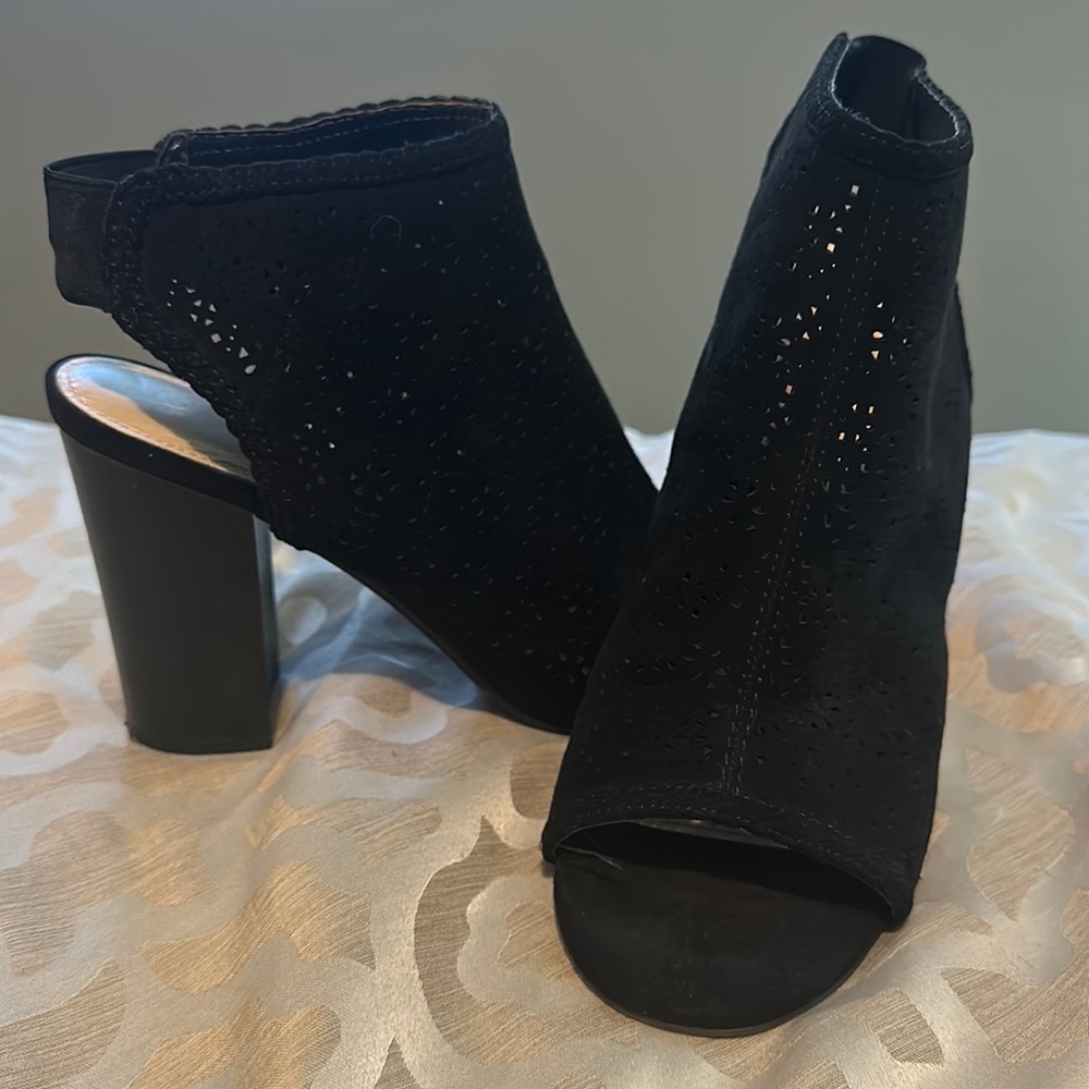 Black bootie heels
